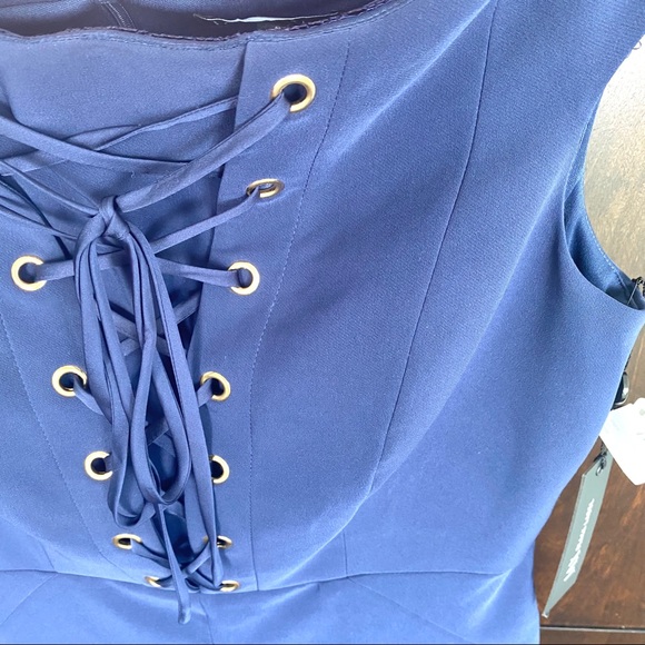 🦋NWT! Neiman Marcus Navy Blue Dress SZ 8 No where to wear - Picture 8 of 16